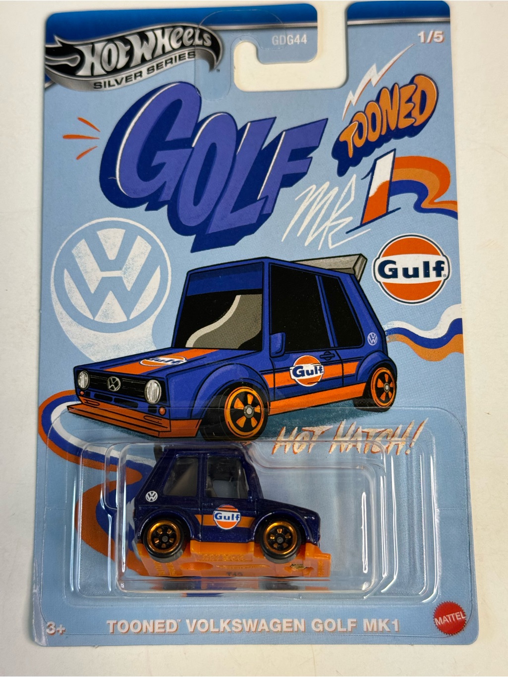 Hot Wheels Silver Series Gulf Tooned Volkswagen Golf Mk1 1/5